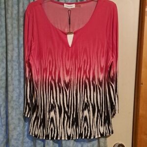 Calvin Klein Pink and Black Women's Top